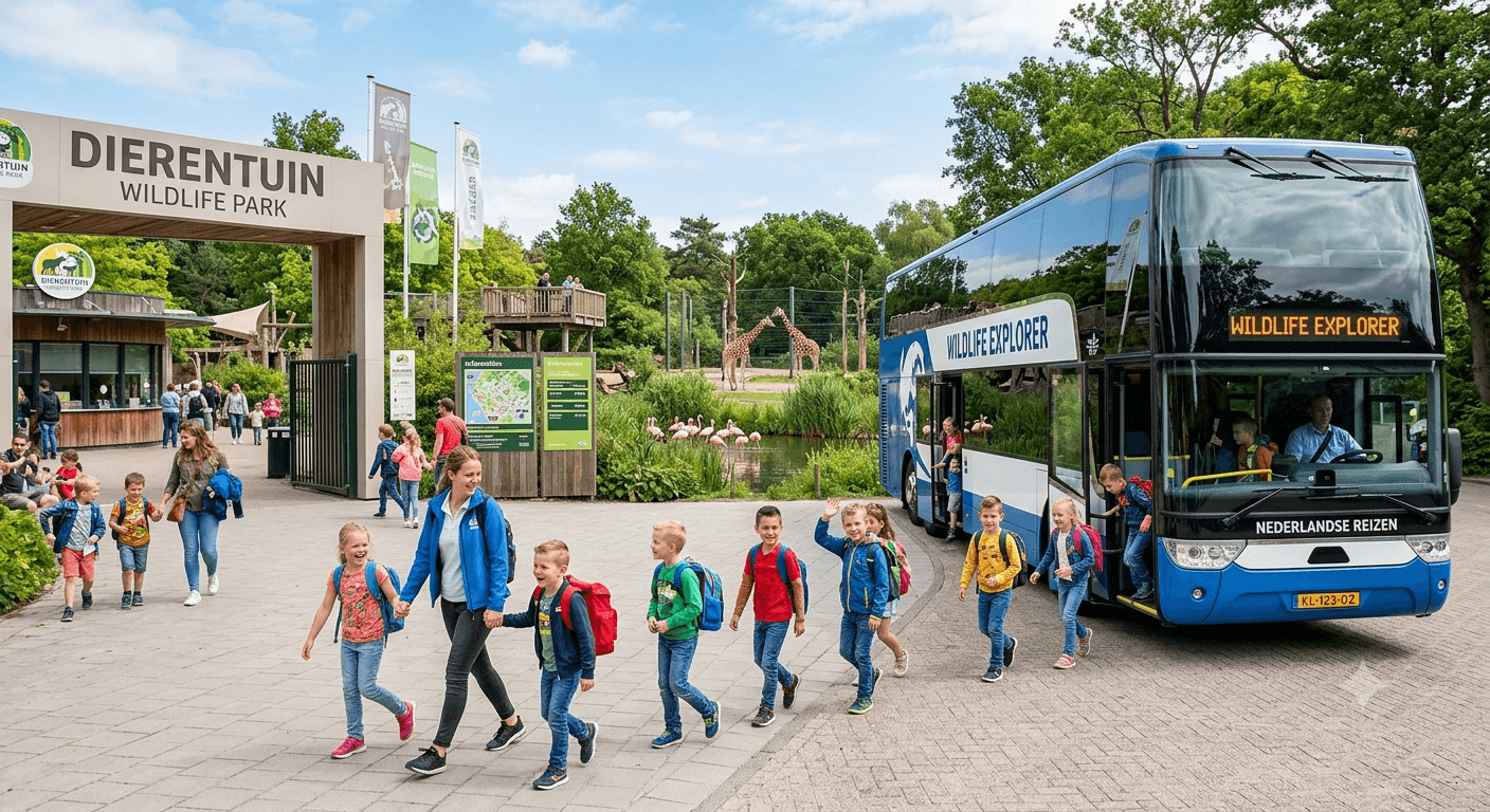 Schoolreisje touringcar dubbeldekker